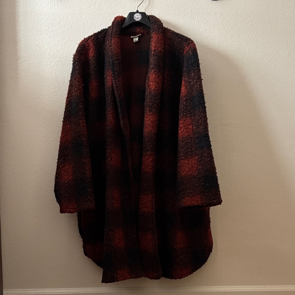 Universal Thread Red and Black Checkered Cardigan